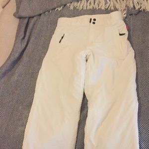 White ski pants